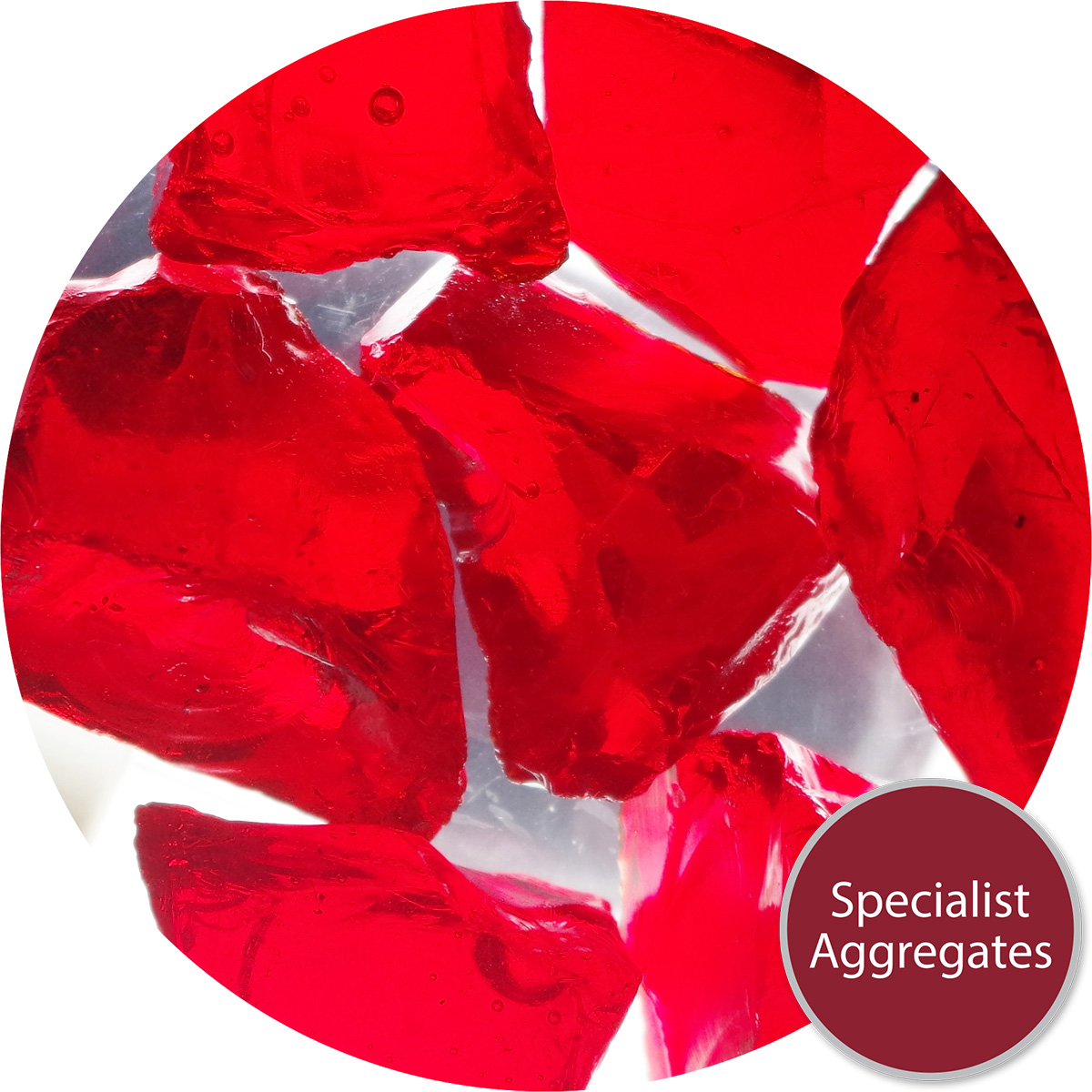 Fire Coals Red Amber Glass from Specialist Aggregates, Buy Online
